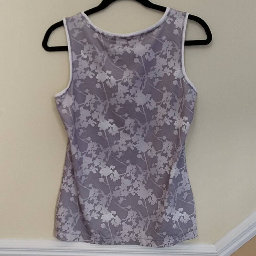 Lole UPF 50+ Gray Abstract Floral Tank Top Medium - Picture 3 of 10